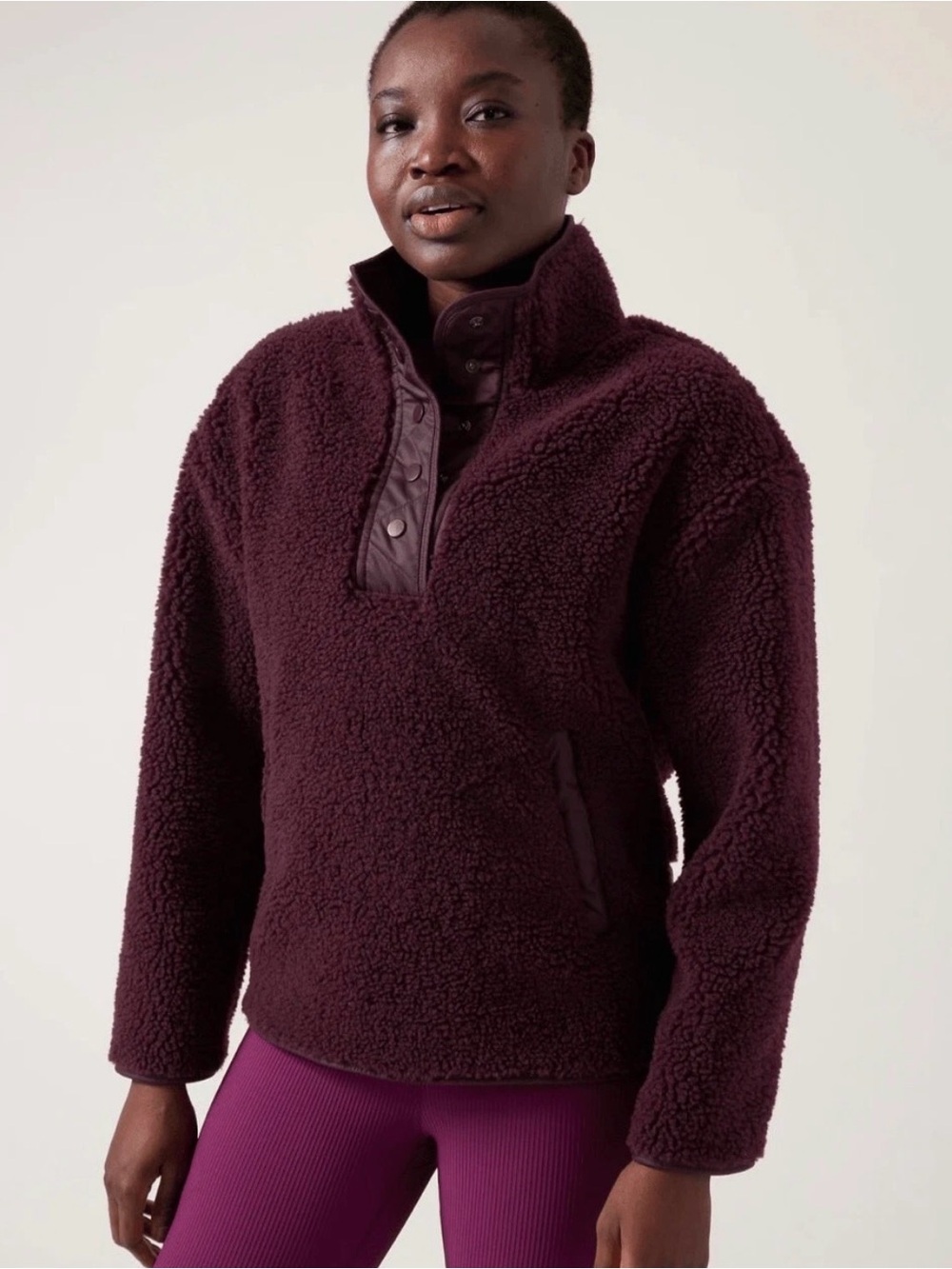 Athleta Fleece Pullover Purple small